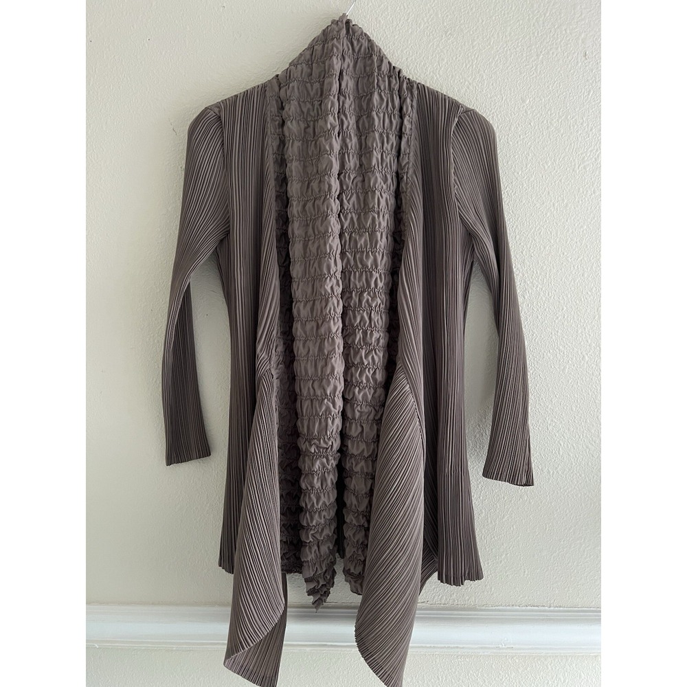 Rossi Roma Vintage Pleated Ruched Cardigan Cape Size L/XL Lagenlook Quiet Modest